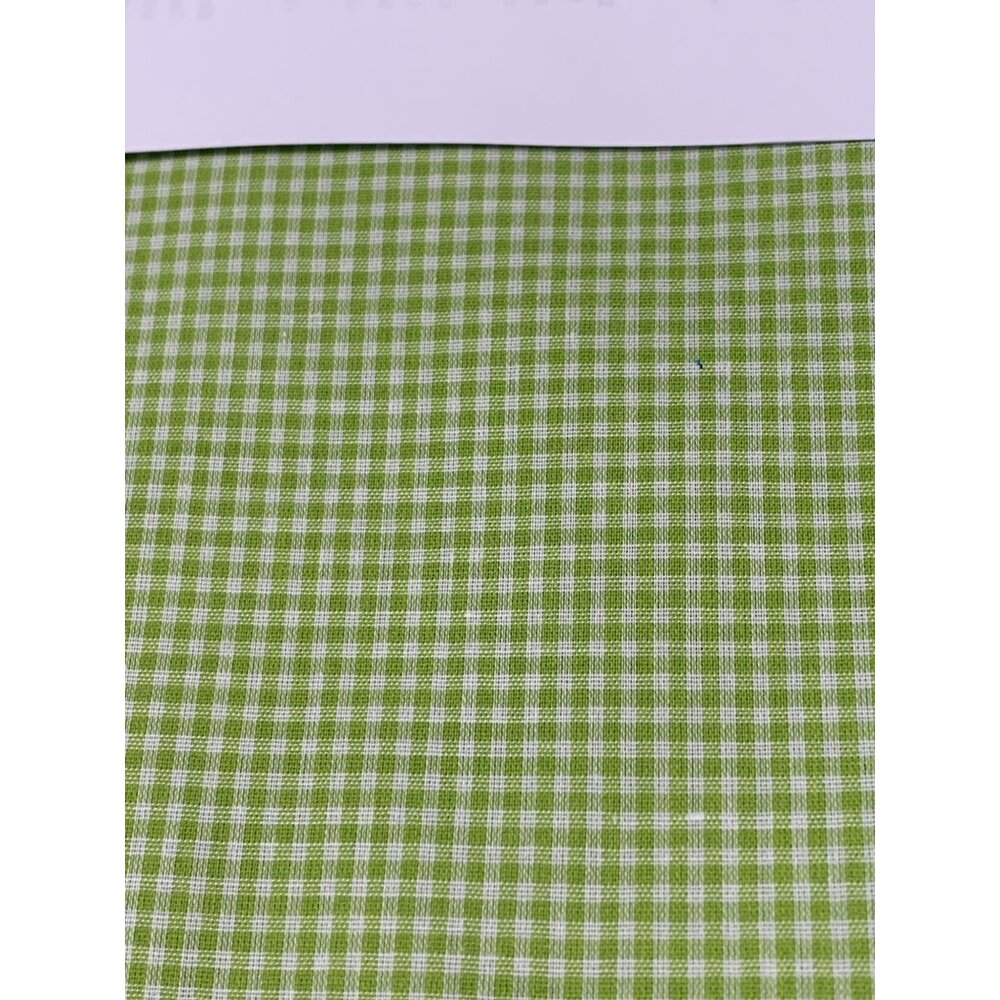 Green & White Gingham Check Cotton Fabric 44" Wide 1/2 Yard Craft Sewing